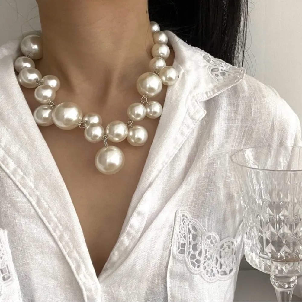 ✨RESTOCK✨MULTI PEARL AND SILVER  CHOKER NECKLACE -NEW